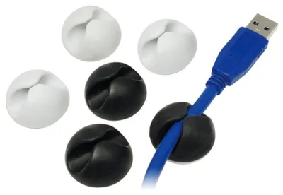 Produktbild von Management Kabelhalter LogiLink SET 6 Stück/3x white/black