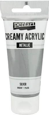 Produktbild von Cremige Acrylfarbe metallic silber/metallic silber 60ml - PENTART