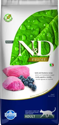 Productafbeelding van Farmina Pet Food N&D Prime, Volwassen dier, Blauwe bes, Lam, 10 kg, Zonder granen, Bevat antioxidanten