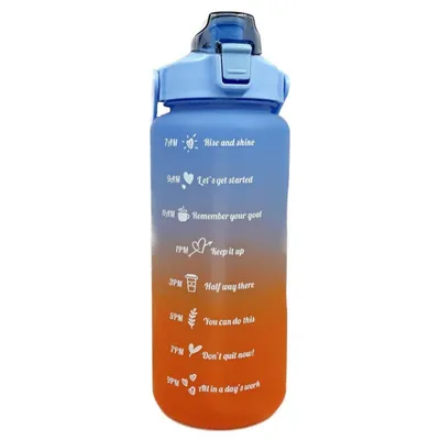 Produktbild von Foxter 2545 Wasserflasche mit täglicher Trinkroutine 2000 ml blau-orange