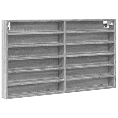 Produktbild von vidaXL Vitrinenschrank Grau Sonoma 100x8,5x58 cm Holzwerkstoff