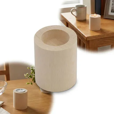 Produktbild von Runder Holz-Kerzenhalter 8 cm, für Decoupage