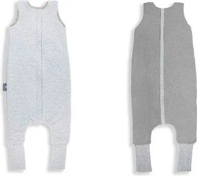 Produktbild von Sleepee Doppelseitiger Schlafsack baby mit Füßen melange mint 3-4 Jahre 2.5 Tog Herbst Winter grau