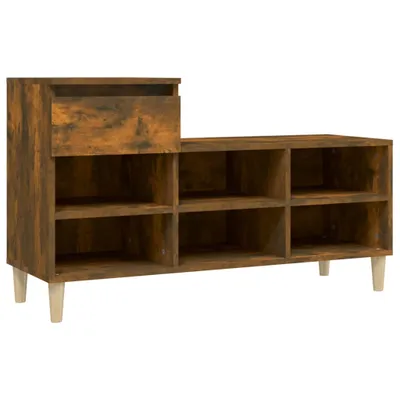 Obrázek produktu pro vidaXL Stojan na boty kouřový dub 102x36x60 cm odvozený výrobek ze dřeva