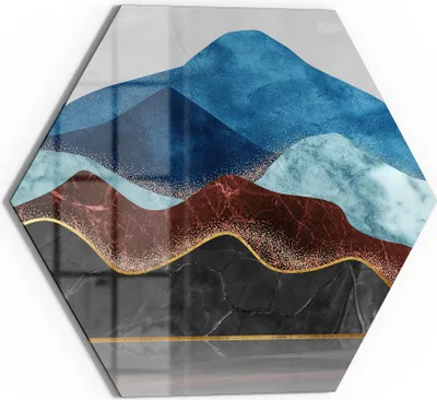 Produktbild von DEQORI Glasbild Echtglas 55x48 cm 'Abstrakter Gipfelglanz' Wandbild Bild modern Deko