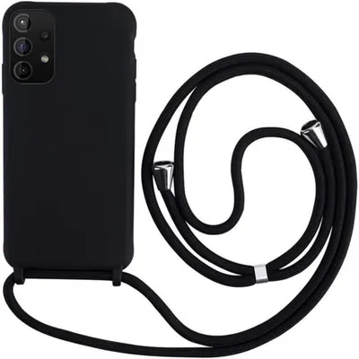 Obrázok produktu pre Puzdro na mobil s remienkom pre Samsung Galaxy A13 4G, čierna farba, silikón, nárazuvzdorné