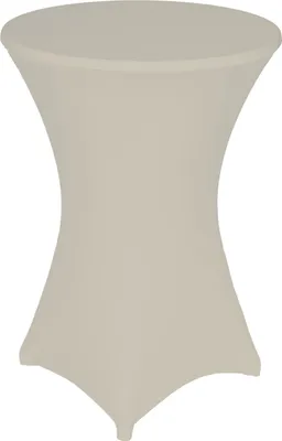 Produktbild von TexDeko 2er-Set Stretch Stehtischhusse für Bistrotisch Ø 70-75 cm Creme | strapazierfähig verstärkte Fußtaschen bügelfrei waschbar