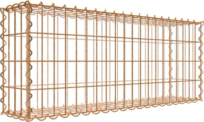 Produktbild von Rostige Gabione 100 cm x 40 cm x 20 cm (L x H x T), Maschenweite 5 cm x 10 cm, Spirale