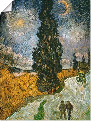 Produktbild von ARTland Poster Zypresse gegen den Sternenhimmel Größe: 45x60 cm