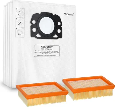 Produktbild von McFilter | 20 Staubsaugerbeutel + 2 Lamellenfilter geeignet für Kärcher WD4, WD5, WD6 P Premium, SE 5.100, SE 6.100, KWD4, KWD5, KWD6