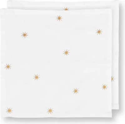 Produktbild von PIP STUDIO Dot Delight Servietten mit Stickerei Sterne gold 40x40cm