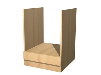 Produktbild von Flex-Well Herdumbauschrank Buche, ca. 60x82,2x57 cm (BxHxT), ohne Arbeitsplatte, Namu, melaminbeschichtete Spanplatte, 1 feste Blende, 1 Nische f\u00fcr Einbauherd, zerlegt zum Selbstaufbau