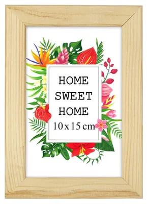 Obrázok produktu pre MG Design, prírodný rámik na obrázky, formát A6 (10 x 15 cm) – vyrobený z prírodného dreva s akrylovým sklom, vhodný na zavesenie aj na postavenie, pre fotografie, plagáty a puzzle