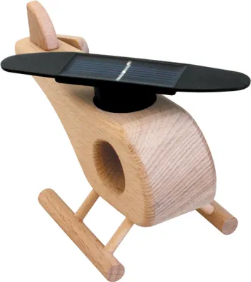 Produktbild von Holz-Hubschrauber mit kleinem Solarrotor