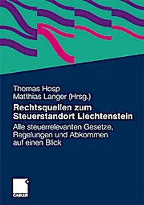 Produktbild von Rechtsquellen zum Steuerstandort Liechtenstein