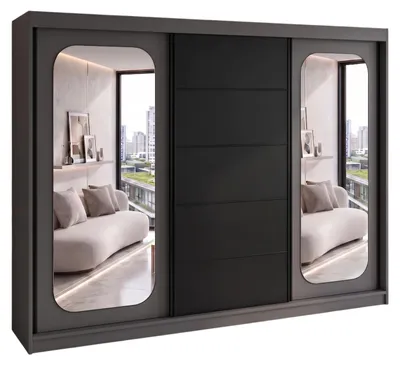 Produktbild von BELANO Schwebetürenschrank 200 cm mit Spiegel – Kleiderschrank mit Schiebetüren, Innenausstattung:  Premium Plus