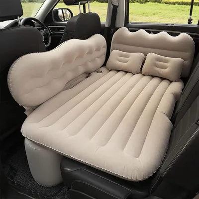 Imagen del producto de Colchón inflable para coche, 100 cm, color beige, para camping y viajes