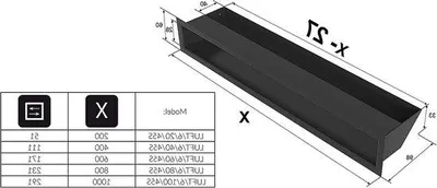 Produktbild von Schornsteinventilatorklappe 6 x 40 cm - Schwarz - Abzugsrohrkappe für Schornsteinventilatoren - Lufteinlasswinkel 45 Grad - hitzebeständig.