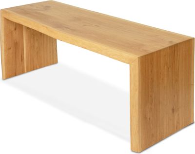 holz4home® Massivholzbank L I Sitzbank aus Eiche mit Baumkante ohne Lehne I Echtholz Holzbank Hocker für Wohnzimmer Badezimmer Flur Küche I Sitzbank