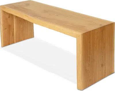 Produktbild von holz4home® Massivholzbank L I Sitzbank aus Eiche mit Baumkante ohne Lehne I Echtholz Holzbank Hocker für Wohnzimmer Badezimmer Flur Küche I Sitzbank