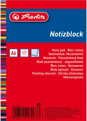 Produktbild von 16 Herlitz Notizblöcke / DIN A6 / kariert