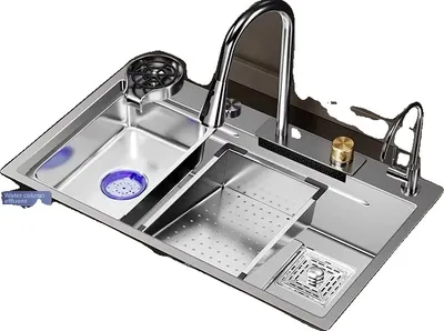 Obrázek produktu pro Kuchyňský dřez z nerezové oceli, prostorná jedna mísa, snadná instalace, E9-75X45CM