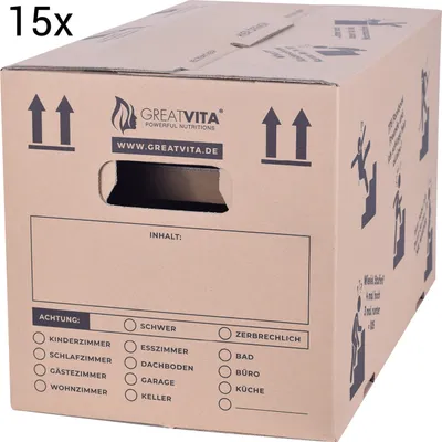 Produktbild von 15x Umzugskarton XXL 2-wellig bis 40 kg extra stabil, Profi-Umzugskisten