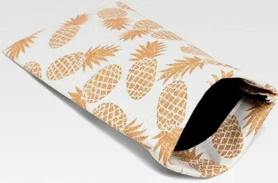 Produktbild von Etui für Sonnenbrillen mit Ananasdruck und Putztuch, Brillenetui mit Schnappverschluss, Damen