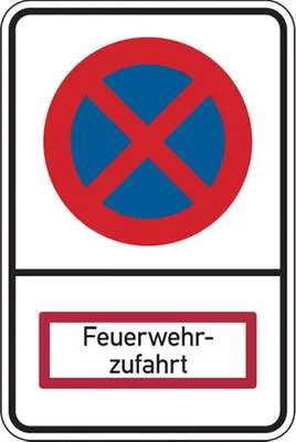 Produktbild von Dreifke® Hinweisschild, Absolutes Haltverbot, Feuerwehrzufahrt - 400x600x2 mm...
