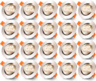 Produktbild von Jopassy 20er LED Einbaustrahler Warmweiß 3W Einbauleuchte Deckeneinbauleuchte Set Deckenleuchte Einbauspot Deckenspot IP20 245LM Strahler