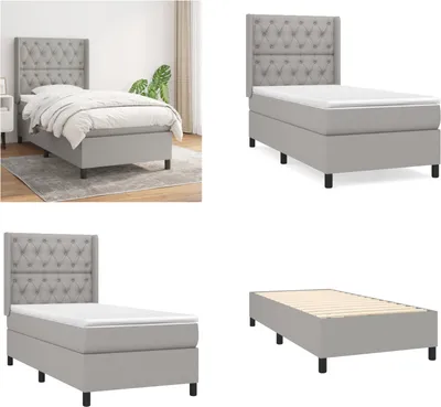 Obrázek produktu pro vidaXL Boxspring postel s matrací světle šedá 80x200 cm látka - Boxspring postel - Boxspringbetten - Bett - Schlafzimmermöbel