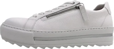 Image de Gabor Comfort : chaussures pour femmes, chaussures à lacets, chaussures de sport, couleur blanche, chaussures décontractées