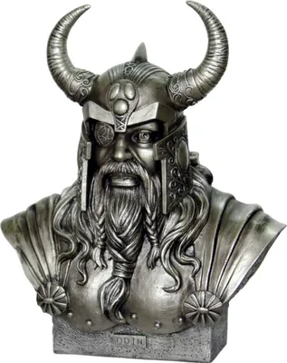 Produktbild von Büste Wikinger Odin höchster nordischer Gott bronze