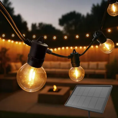 Produktbild von Ledvion LED Lichterkette Außen 42M IP54 22.5W 2200K Warm Weiß Outdoor solar