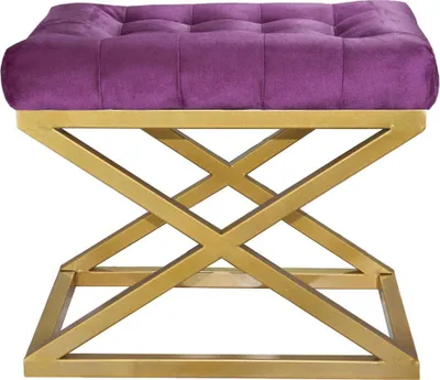 Produktbild von Hanah Home, Capraz - Gold,Purple, Sitzpuff, 100 % METALL, Gold, 50 x 40 x 42 cm