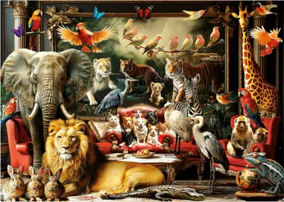 Image de Educa - Puzzle Le manoir des animaux - 1500 dielov