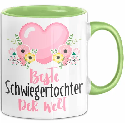 Produktbild von Schwiegertochter Tasse Geschenk Spruch Beste Schwiegertochter Der Welt Becher (Grün)