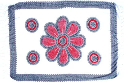 Produktbild von Bali Sarong, Wandbehang, Wickelrock, Sarongkleid - Weiß/rot, Uni, Viskose, 160*110*0,5 cm, Sarongs & Tücher