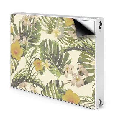 Produktbild von Magnet Heizkörper Heizkörper-Abdeckung Heizkörperabdeckung 110x60 cm  - Tropische Blätter und Blumen