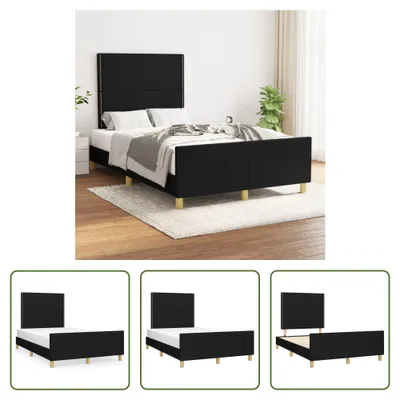 Produktbild von The Living Store Bettgestell mit Kopfteil Schwarz 120x200 cm Stoff