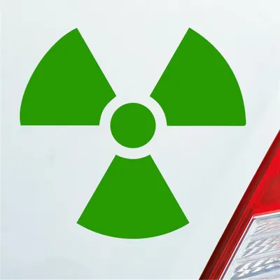 Produktbild von Auto Aufkleber Atom Radioaktivität Atomkraft Nuklear 10x10 cm Hellgrün Sticker Heckscheibenaufkleber