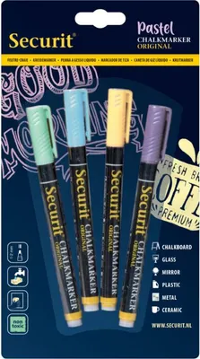 Immagine prodotto di Securit BL-SMA100-V4-PA Securit pennarello a gesso ORIGINAL SMALL, set di 4, colore pastello