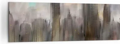 Produktbild von Bild auf Leinwand - Leinwandbild - Stadt Abstraktion - 160x50cm - Wand Bild - Wanddeko - Wandbilder - Leinwanddruck - Bilder - Kunstdruck - Wanddekoration - Leinwand bilder - Wandkunst - AB160x50-3675