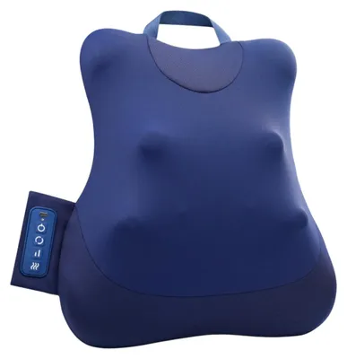 Produktbild von INF Intelligentes, beheizbares Lenden- und Rückenmassagegerät – Kabellos, 4000 mAh Akku, wiederaufladbar, Shiatsu-Knet- und Klopfmassage mit roter Wärmeanzeige und leisem Reinkupfermotor Blau