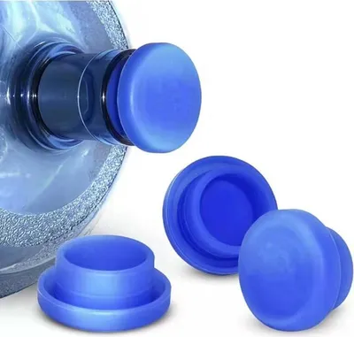 Image de (pack de 4) Couvercle pour pichet d'eau de 5 gallons, silicone anti-fuite, couvercle de rechange réutilisable pour bouteilles de 55 mm