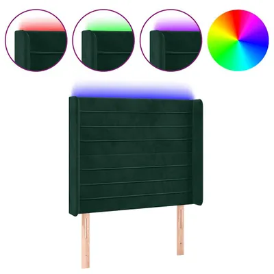 Produktbild von vidaXL LED Kopfteil Dunkelgrün 103x16x118/128 cm Samt