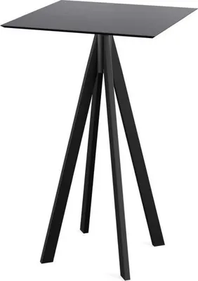 Image de Table de bar Infinity, structure noire et plateau en stratifié haute pression noir, 70 x 70 cm, 1 pièce
