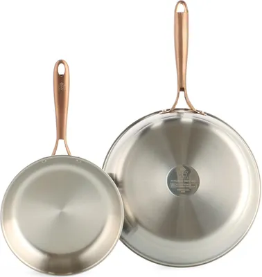 Produktbild von Edelstahl-Pfannenset 2-teilig induktionsgeeignet silber 24/28 cm