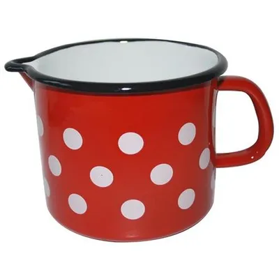 Produktbild von emaillebecher mit Ausguss 12cm Durchmesser 1,2l PUNTIK CRV