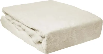 A folded cream-colored blanket.